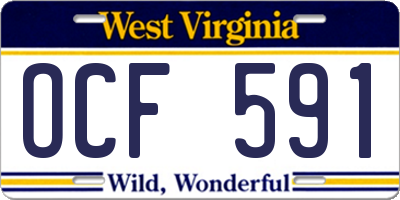 WV license plate OCF591