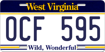 WV license plate OCF595