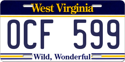 WV license plate OCF599