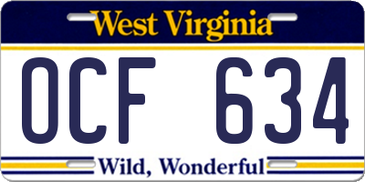 WV license plate OCF634