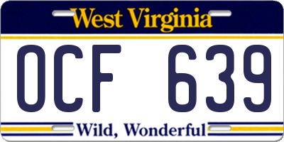 WV license plate OCF639