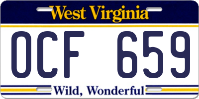 WV license plate OCF659