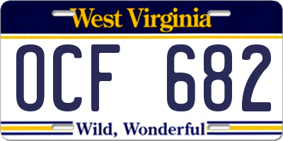 WV license plate OCF682