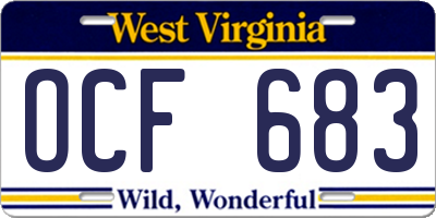 WV license plate OCF683