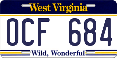WV license plate OCF684