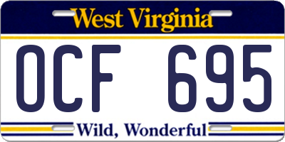 WV license plate OCF695