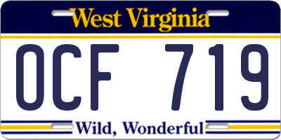 WV license plate OCF719