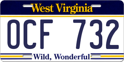 WV license plate OCF732