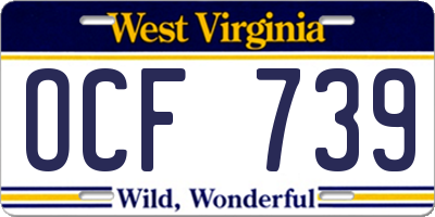 WV license plate OCF739