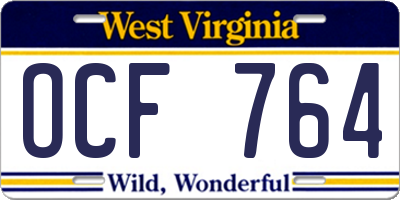 WV license plate OCF764