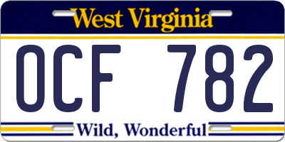WV license plate OCF782