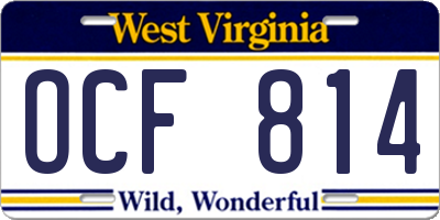 WV license plate OCF814