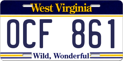 WV license plate OCF861