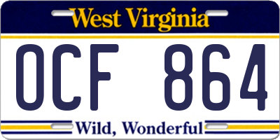 WV license plate OCF864