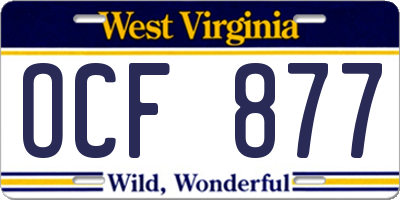WV license plate OCF877