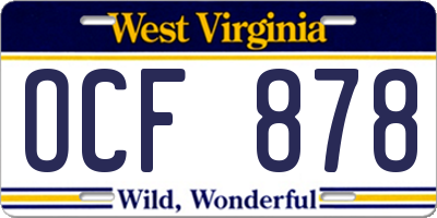 WV license plate OCF878