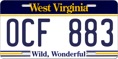 WV license plate OCF883