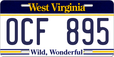 WV license plate OCF895