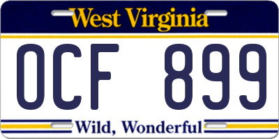 WV license plate OCF899