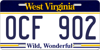 WV license plate OCF902