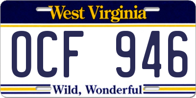 WV license plate OCF946