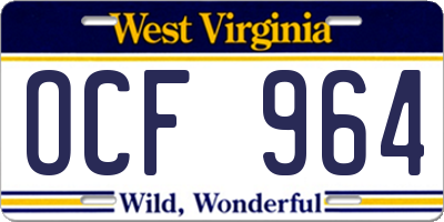 WV license plate OCF964