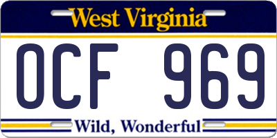 WV license plate OCF969