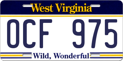 WV license plate OCF975