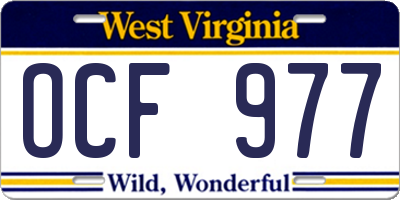WV license plate OCF977
