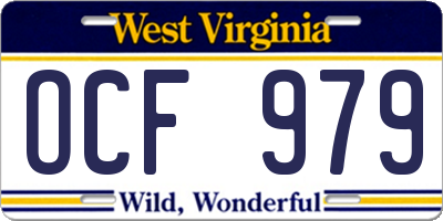 WV license plate OCF979