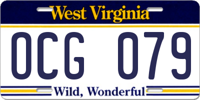 WV license plate OCG079