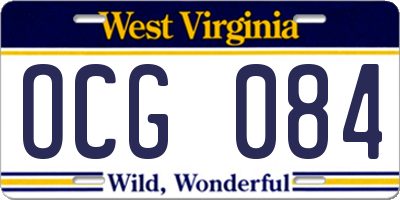 WV license plate OCG084