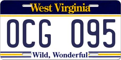 WV license plate OCG095