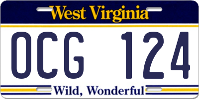 WV license plate OCG124