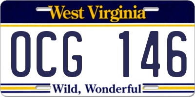 WV license plate OCG146