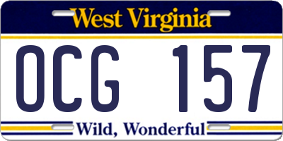 WV license plate OCG157