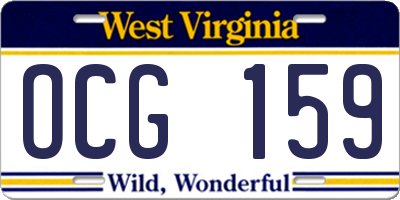 WV license plate OCG159