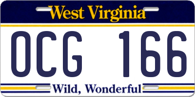 WV license plate OCG166