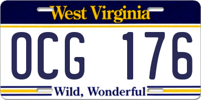 WV license plate OCG176