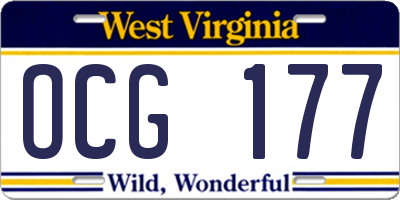 WV license plate OCG177