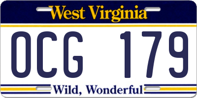 WV license plate OCG179