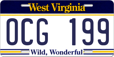 WV license plate OCG199