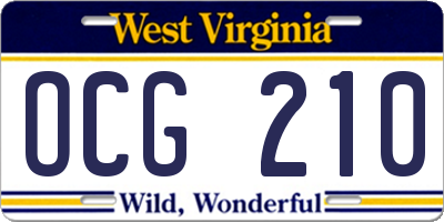 WV license plate OCG210