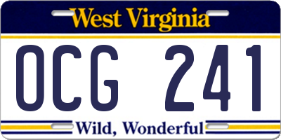 WV license plate OCG241