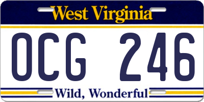 WV license plate OCG246