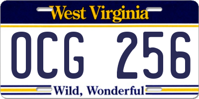 WV license plate OCG256