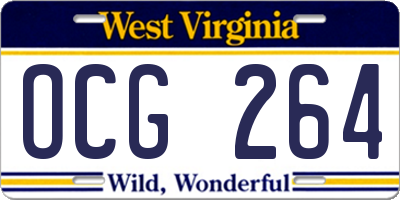 WV license plate OCG264