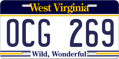 WV license plate OCG269