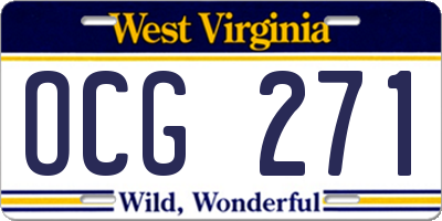 WV license plate OCG271