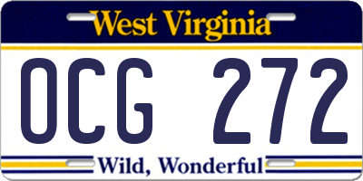 WV license plate OCG272